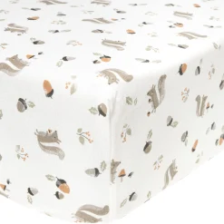 Squirrels Fitted Crib Sheet