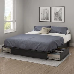 Step One Double / Queen Platform Bed - Grey Oak