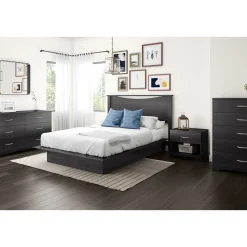 Step One Double / Queen Platform Bed - Grey Oak