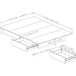 Step One Double / Queen Platform Bed - Grey Oak