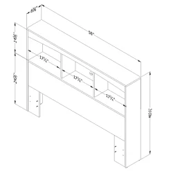 Step One Double Bookcase Headboard - Pure White