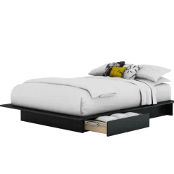 Step One Double Platform Bed - Pure Black