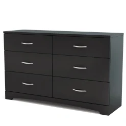 Step One 6-Drawer Double Dresser - Pure Black