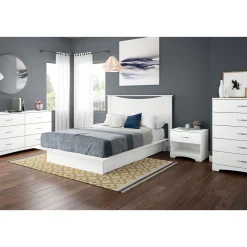 Step One Queen / Double Platform Bed - Pure White