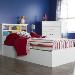 Step One Twin Mates Bed with 3 Drawers - White