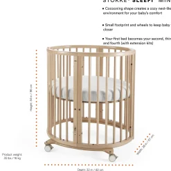 Stokke® Sleepi™ Mini​ Crib Bundle with Mattress​ V3 - Natural
