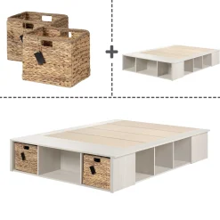 Storage Bed with Baskets - Avilla Winter Oak