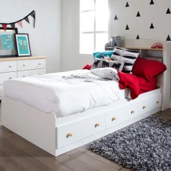 Summertime Twin Mates Bed with 3 Drawers - Pure White