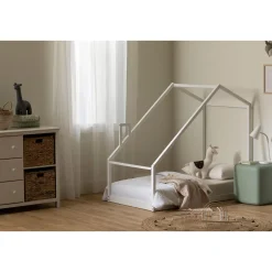 Sweedi - House Bed with Chimney for Baby - White