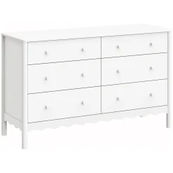 Swell 6 Drawers Assembled Dresser- White