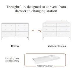 Swell 6 Drawers Assembled Dresser- White
