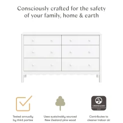 Swell 6 Drawers Assembled Dresser- White