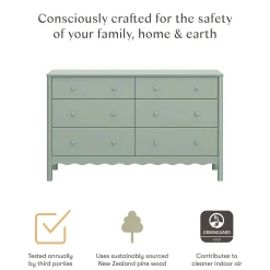 Swell 6-Drawer Assembled Dresser - Light Sage