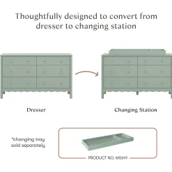 Swell 6-Drawer Assembled Dresser - Light Sage