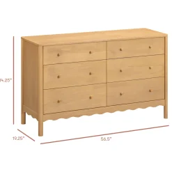 Swell 6-Drawer Assembled Dresser - Honey