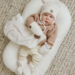 Teddy bear gift box for baby (4 accessories) - Cream 0-6M