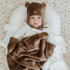 Teddy bear gift box for baby (4 accessories) - Moka 0-6M