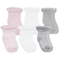 Terry Socks (6) - Pink Newborn
