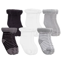 Terry Socks (6) Newborn - Black