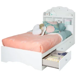 Tiara Twin Bookcase Headboard - Pure White