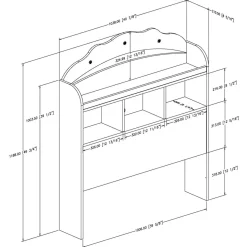 Tiara Twin Bookcase Headboard - Pure White