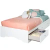 Tiara Twin Mates Bed with 3 Drawers - Pure White