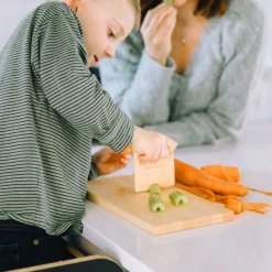 Toddler Safe Wooden Knife and Cutting Board Set