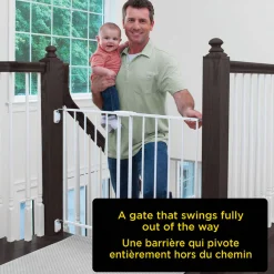Top of Stairs Expanding Metal Gate - White