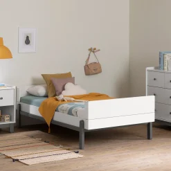 Twin Bed - Bebble Soft Gray and White