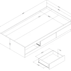 Twin Bed - Tassio Nordik Oak