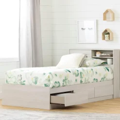 Twin Bed and Headboard Set - Fynn Winter Oak