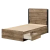 Twin Bed and Headboard Set - Arlen Weathered Oak
