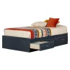 Twin Bed with 3 Drawers Asten - Blueberry
