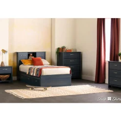 Twin Bed with 3 Drawers Asten - Blueberry