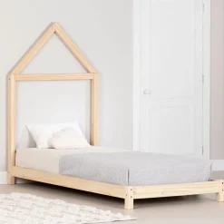 Twin Bed with House Bed Frame Headboard - Sweedi Natural