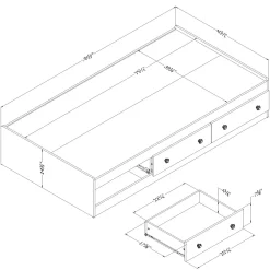Twin Bed with Trawers Summer Breeze - Blueberry