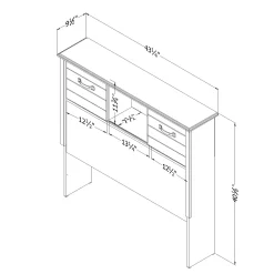 Twin Bookcase Headboard with Doors - Ulysses Blueberry