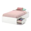 Twin Mates Bed with 3 Drawers - Little Smileys Pure White