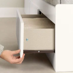 Twin Mates Bed with 3 Drawers - Hourra Pure White