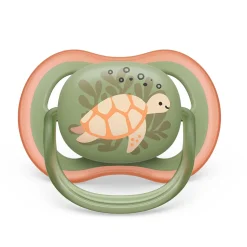 Ultra Air Pacifier 6-18m Orange Turtle / Green Whale 2-pack
