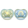 Ultra Air Pacifier 0-6m Smiling Sun / Blue Rainbow 2-pack