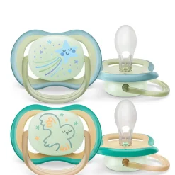 Ultra Air Pacifier Nighttime 0-6m Smiling Star/Owl 2-pack