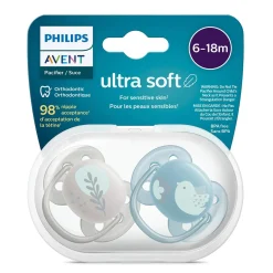 Ultra Soft Pacifier 6-18m Blue Dove / Silver Leaf 2-pack