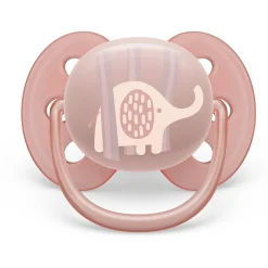 Ultra Soft Pacifier 0-6m Lychee Elephant / Lilac Palms 2-pack