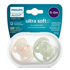 Ultra Soft Pacifier 0-6m Toucan / Green Leaves 2-pack