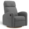 Upholstered Rocking Armchair Swivel, Glider, Recliner Hailey - Nexus Charcoal