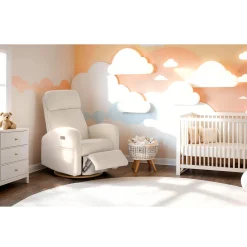 Upholstered Rocking Armchair Swivel, Glider, Recliner Hailey - Henequen Motorized Electric