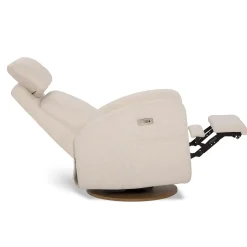 Upholstered Rocking Armchair Swivel, Glider, Recliner Hailey - Henequen Motorized Electric