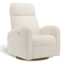 Upholstered Rocking Armchair Swivel, Glider, Recliner Hailey - Puppy Pearl Motorized Electric