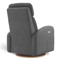 Upholstered Rocking Armchair Swivel, Glider, Recliner Hailey - Nexus Charcoal Motorized Electric